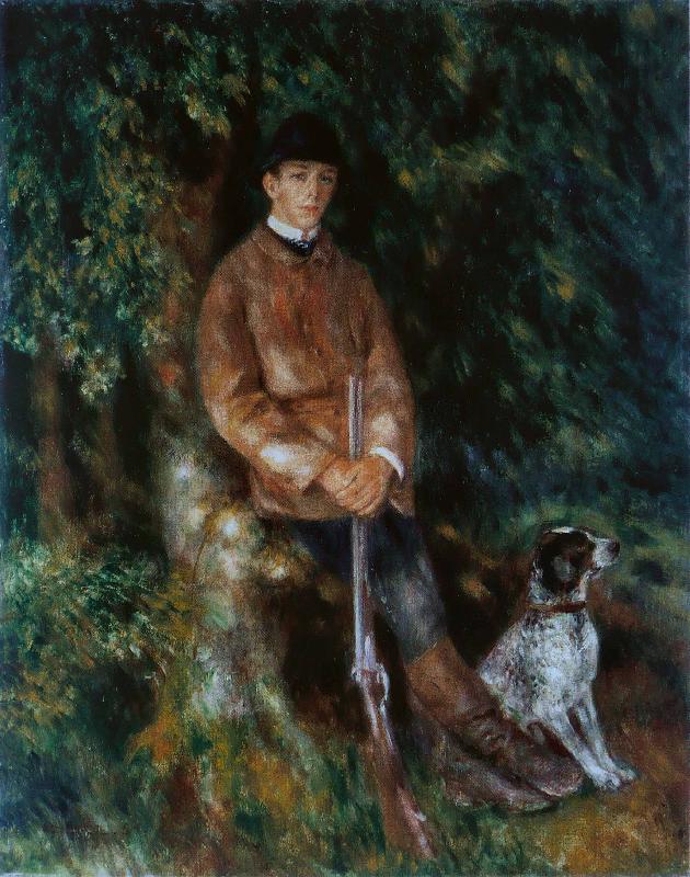 Pierre Auguste Renoir Portrait of Alfred Berard with His Dog oil painting image